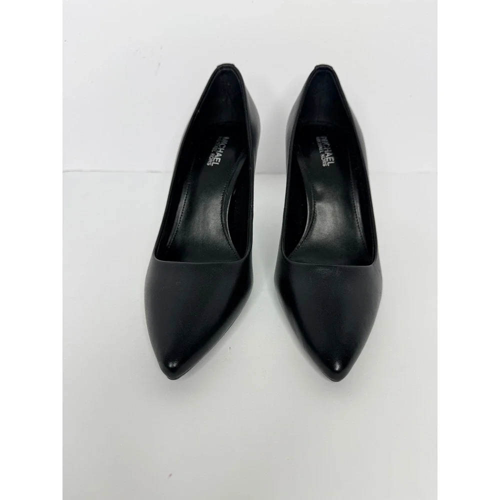 Michael Kors Leather Pumps Womens 5M Black Pointed Toe Stiletto Heel Career